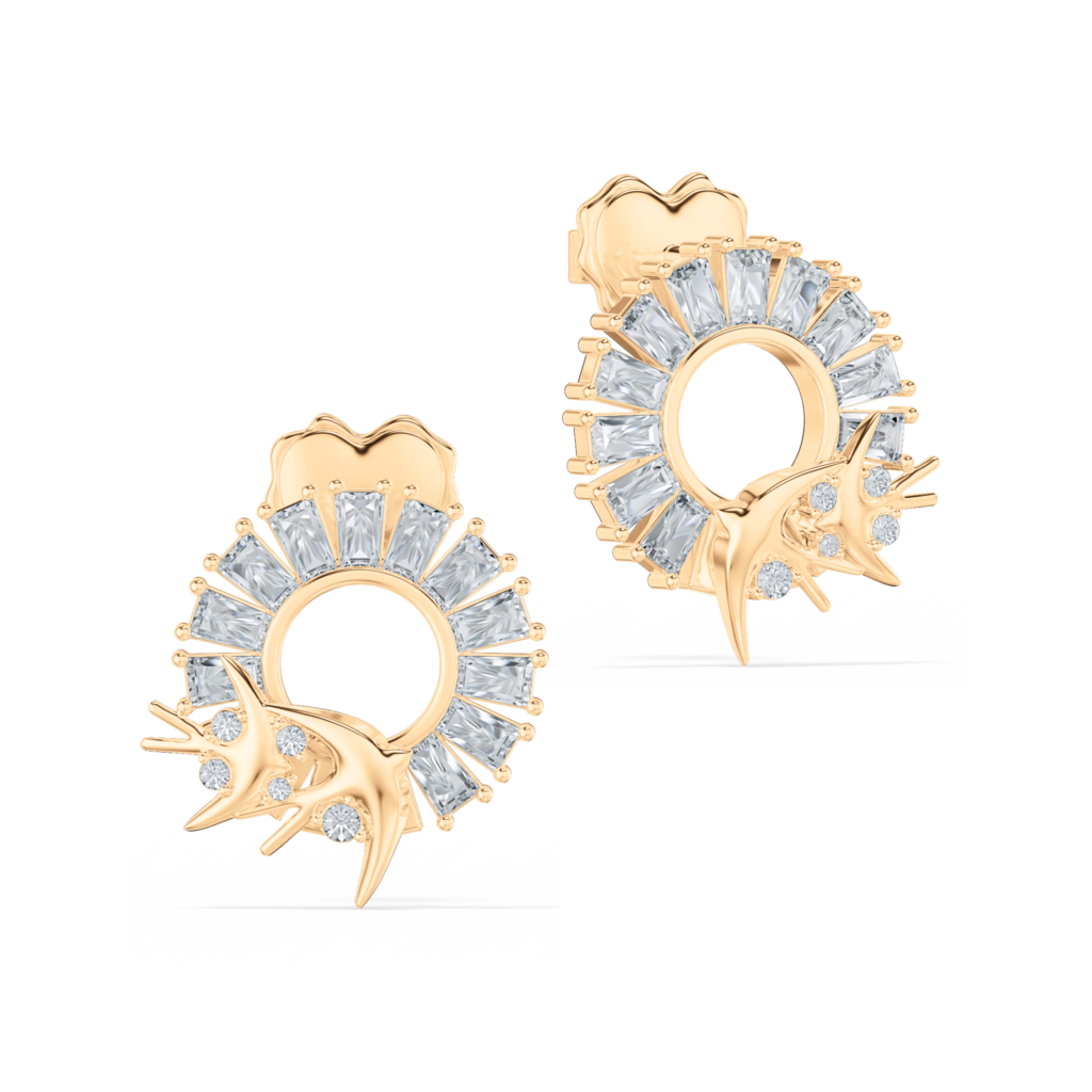 Bông tai Swallow – CBT5904 – Sunburst Baguette Stud