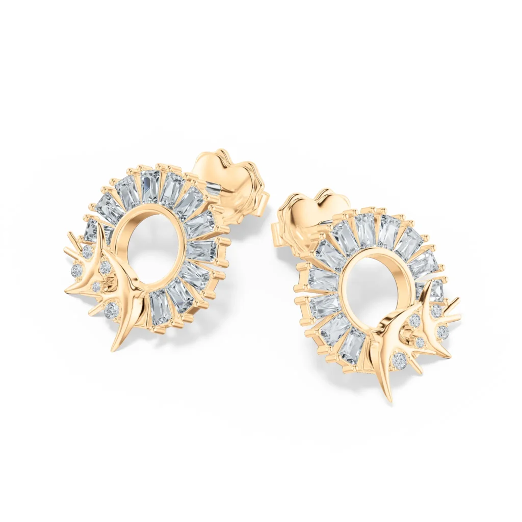 Bông tai Swallow – CBT5904 – Sunburst Baguette Stud